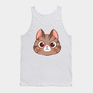 Cartoon cute cat face Tank Top